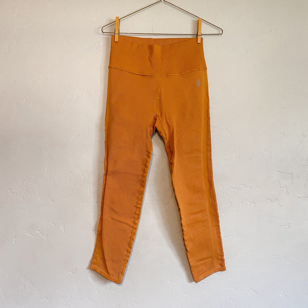 Free People Movement Ribbed Orange Leggings